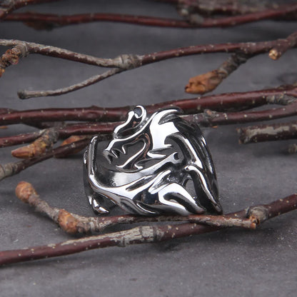 Statement Adjustable Dragon Viking Ring