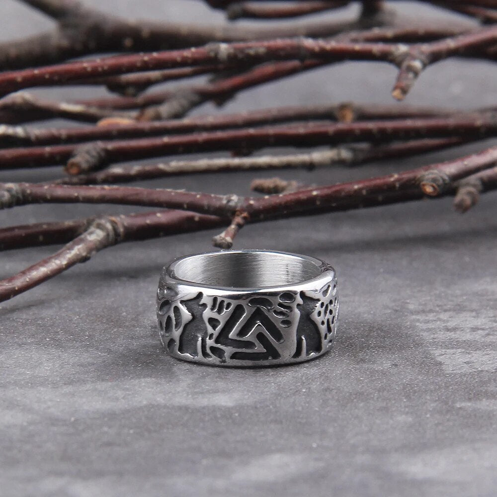 Wolves of Odin Valknut Viking Ring