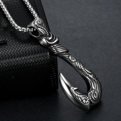 Viking Necklace Featuring A Fish Hook Pendant