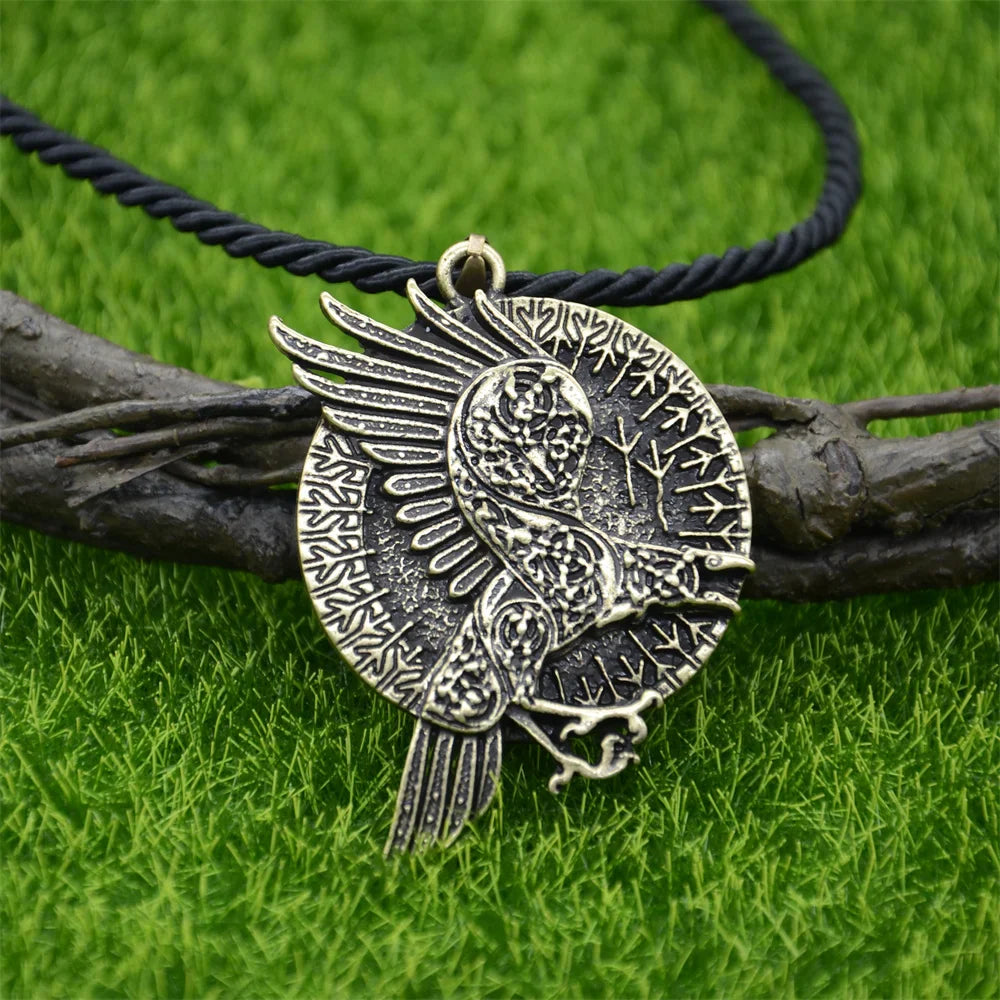 Odin Raven Amulet Viking Necklace