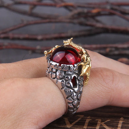 Huge Ouroboros Snake Viking Ring