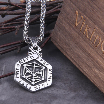 Geri And Freki Wolf Rune Viking Necklace