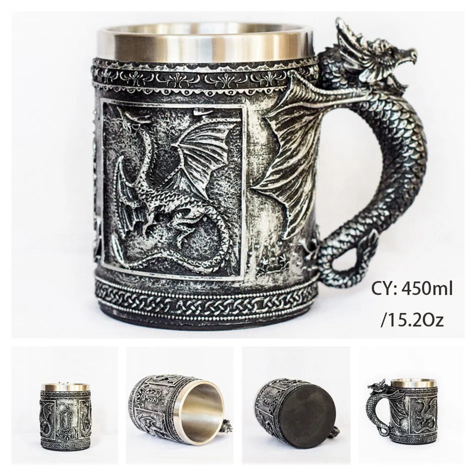 Viking Resin Stainless Steel Beer Mug