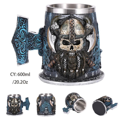 Viking Resin Stainless Steel Beer Mug