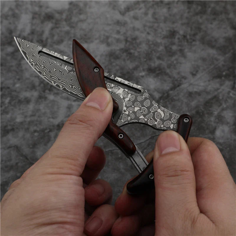 Damascus Knives Mechanical Folding Knife