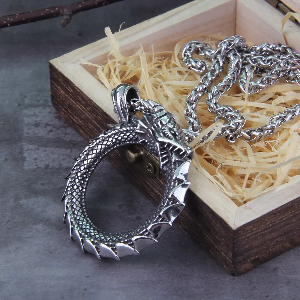 Self-Devourer Amulet Dragon Viking Necklace