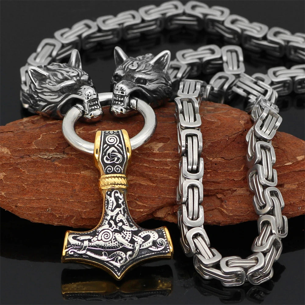 Nordic Celtic Stainless Steel Anchor Pendant Necklace Scandinavian