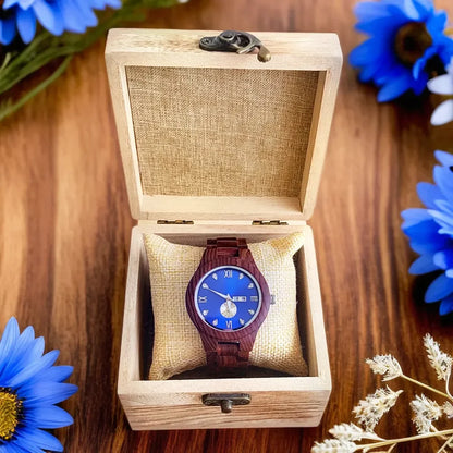 Women's Fashion Simulated Diamond Dia Clock Stylish simplicity Quartz Wooden Viking Watch