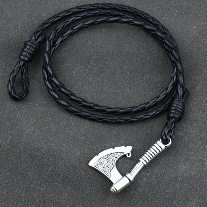 Viking Bracelet Hatchet Braided Leather Jewelry