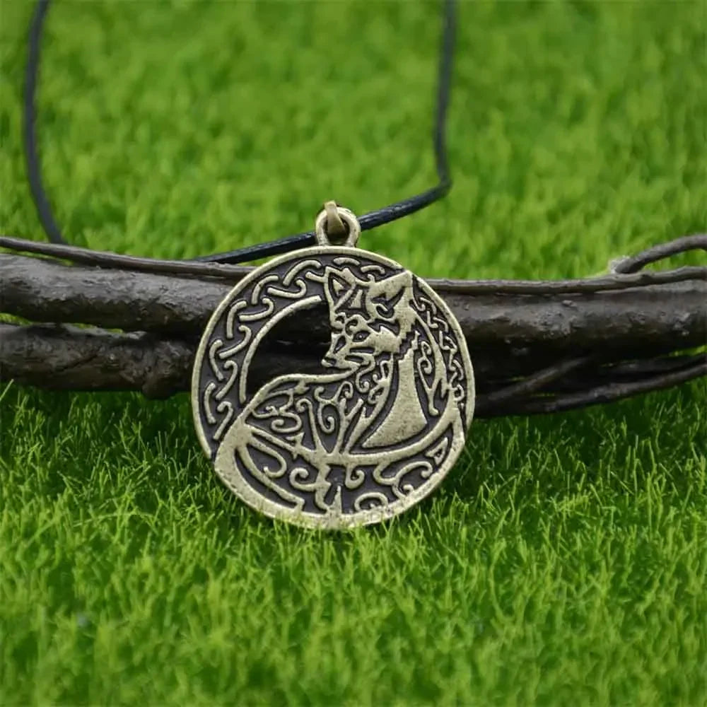 Slavic Fox Pendant Viking Jewelry Necklace