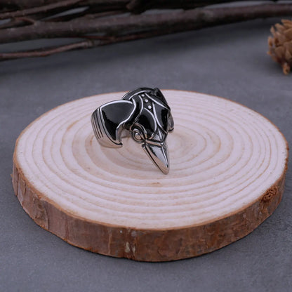 Stainless Steel Nordic Raven Viking Ring