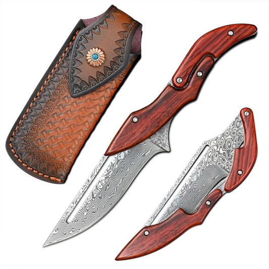 Damascus Knives Mechanical Folding Knife