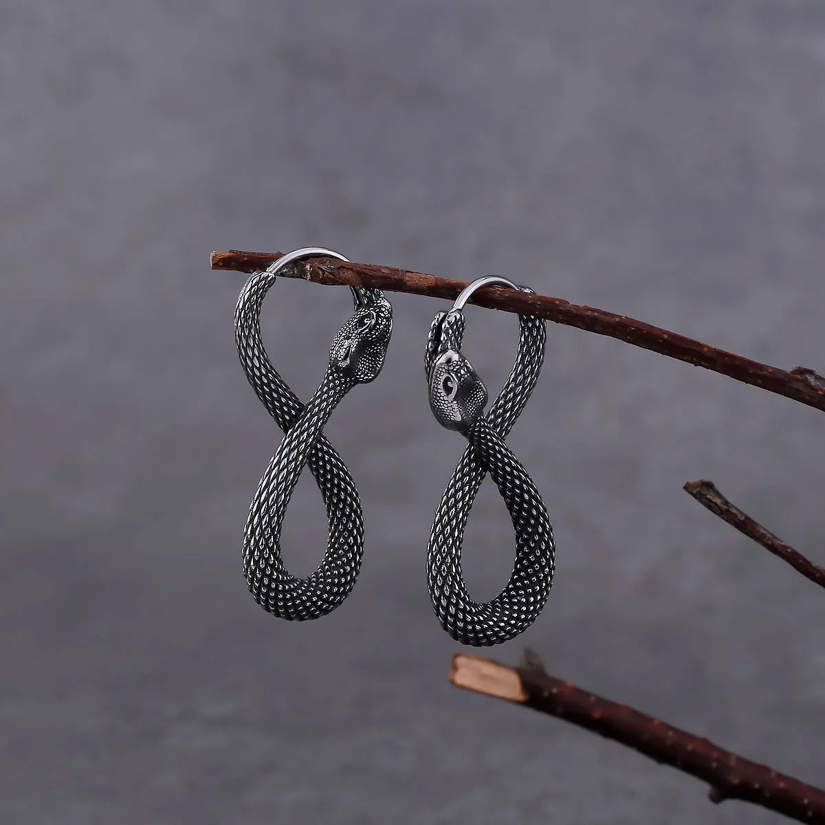 New Hip-hop Animal Eight Snake Viking Earrings