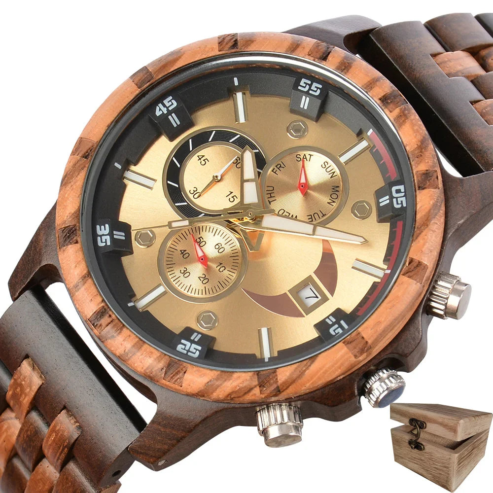 Wooden Luxury Sports Fashion Quartz Wooden Viking Watch