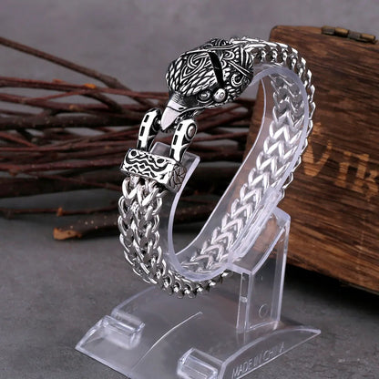 Viking Wolf Head Bracelet Stainless Steel