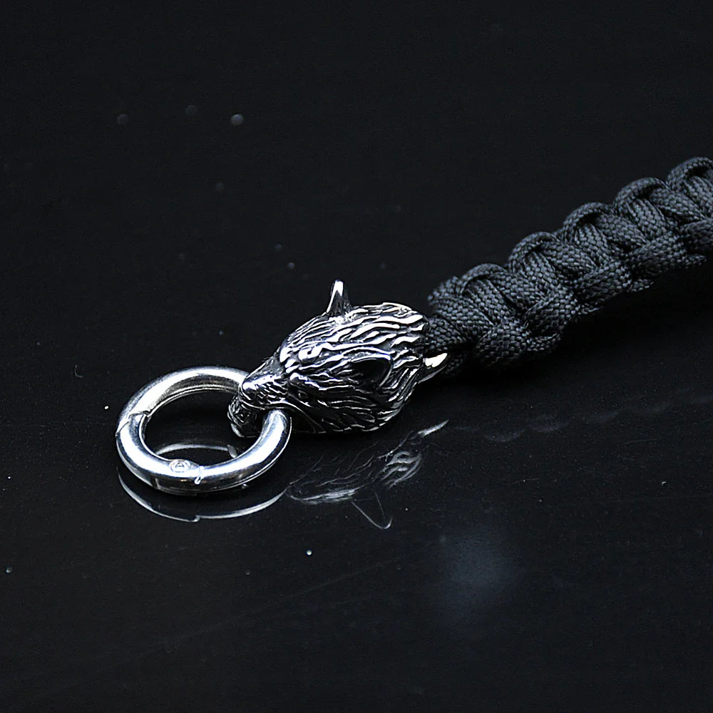 Stainless Steel Celtic Wolf Bracelets Norse Vikings Runes Paracord