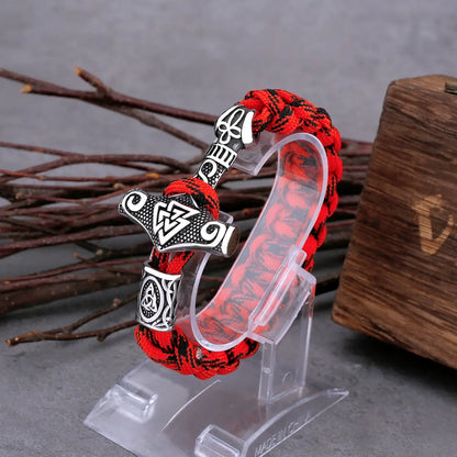 Odin Rune Thor's Hammer Viking Bracelet