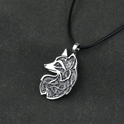 Viking Fox Wolf Fenrir Pendant Necklace