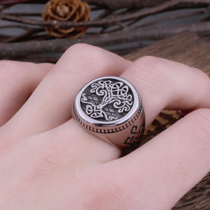 Viking Tree of Life Yggdrasils Stainless Steel Ring Norse