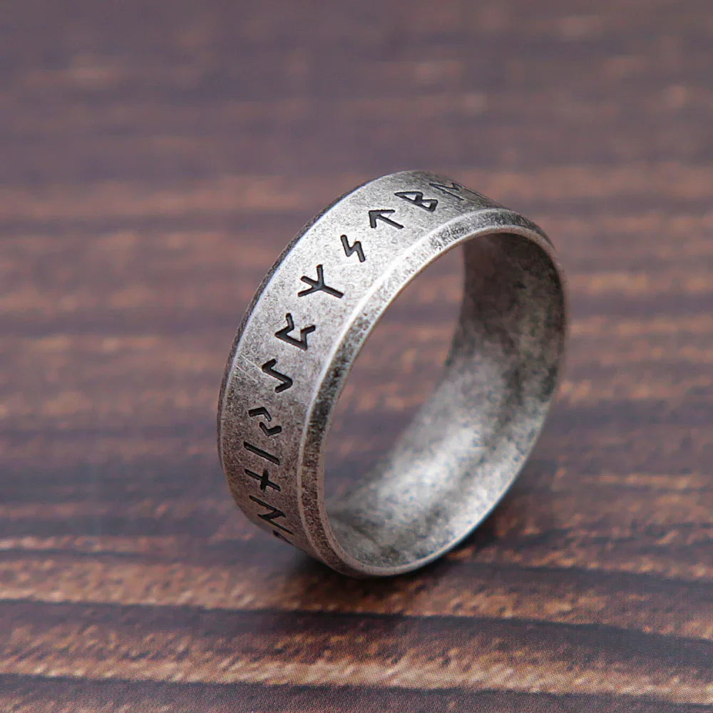 Viking Rune Ring Stainless Steel Odin Letter Rings