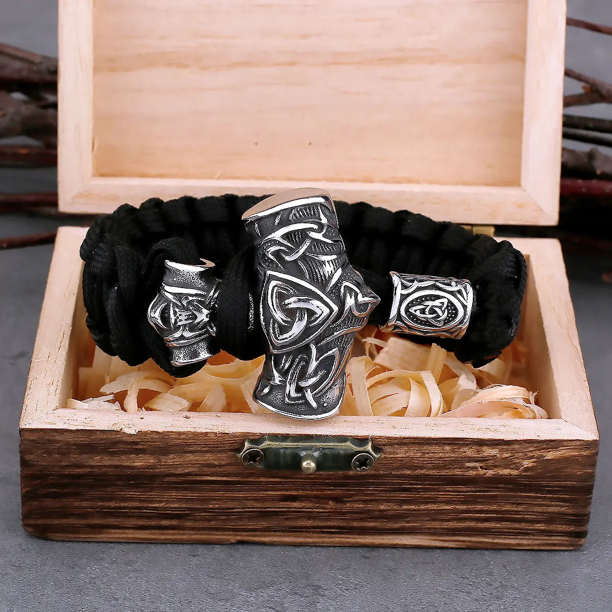 Scandinavian Viking Stainless Steel Thor's Hammer Men's Bracelet