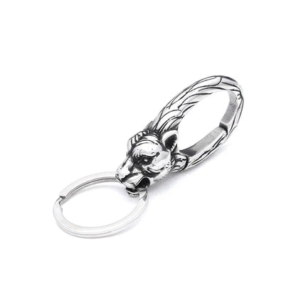 Vikings Dragon Head Key Chain Stainless Steel Nordic