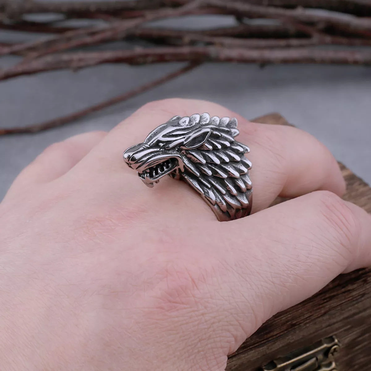 Domineering Viking Wolf Stainless Steel Ring