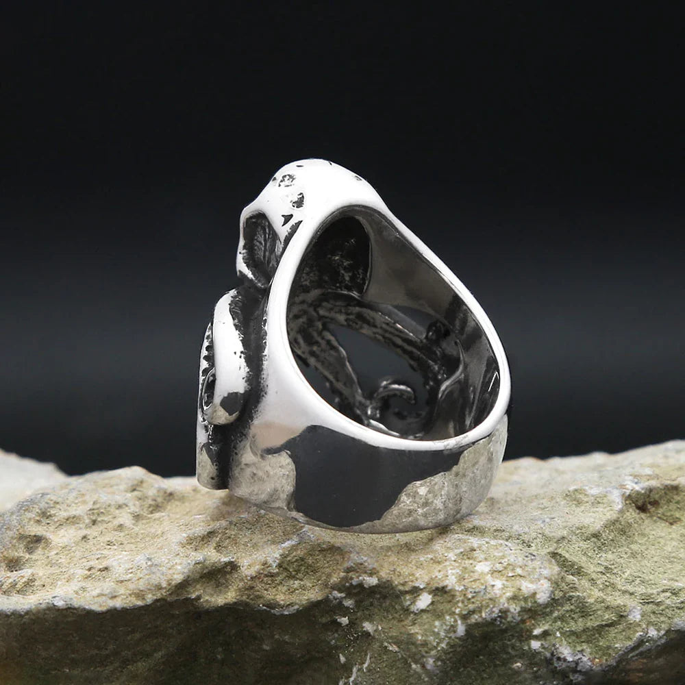 Stainless Steel Mythical Octopus Skull Ring