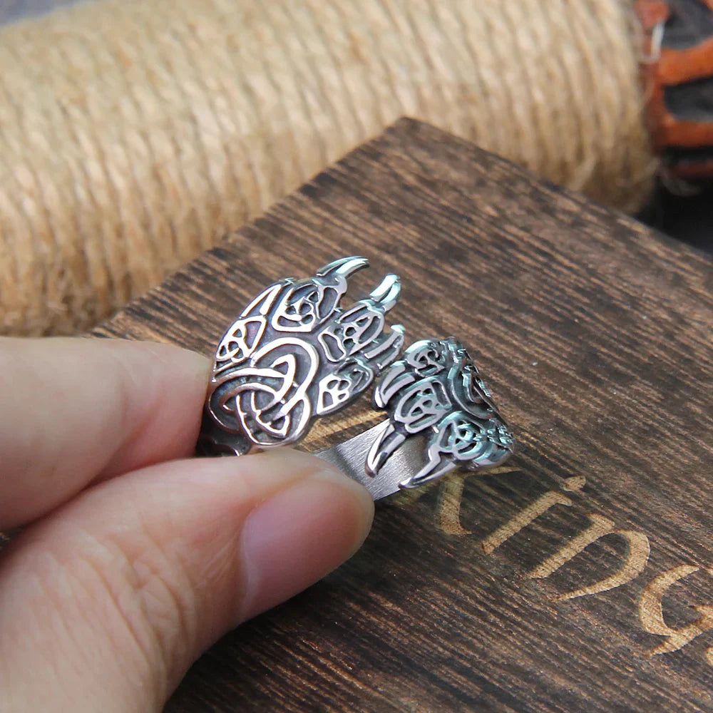 Bear Clasp Odin Scandinavian Charm Viking Ring