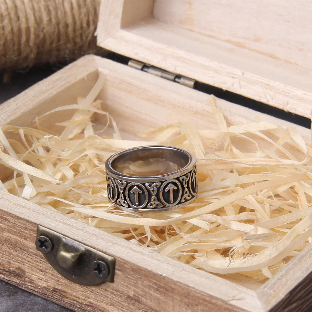 Rune Cool Stainless Steel Viking Ring