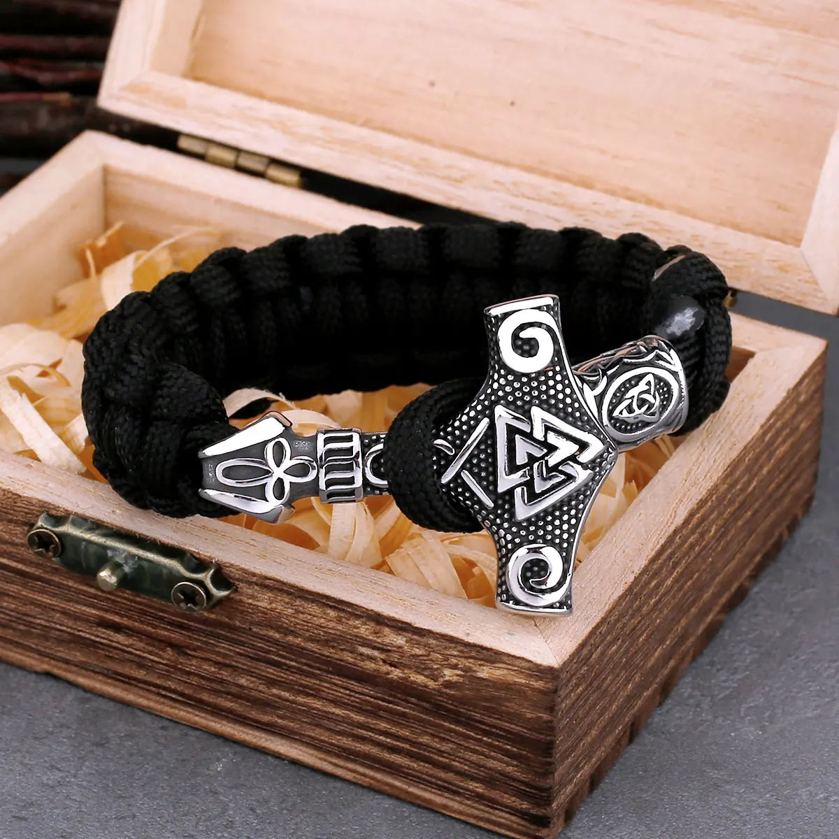 Odin Rune Thor's Hammer Viking Bracelet