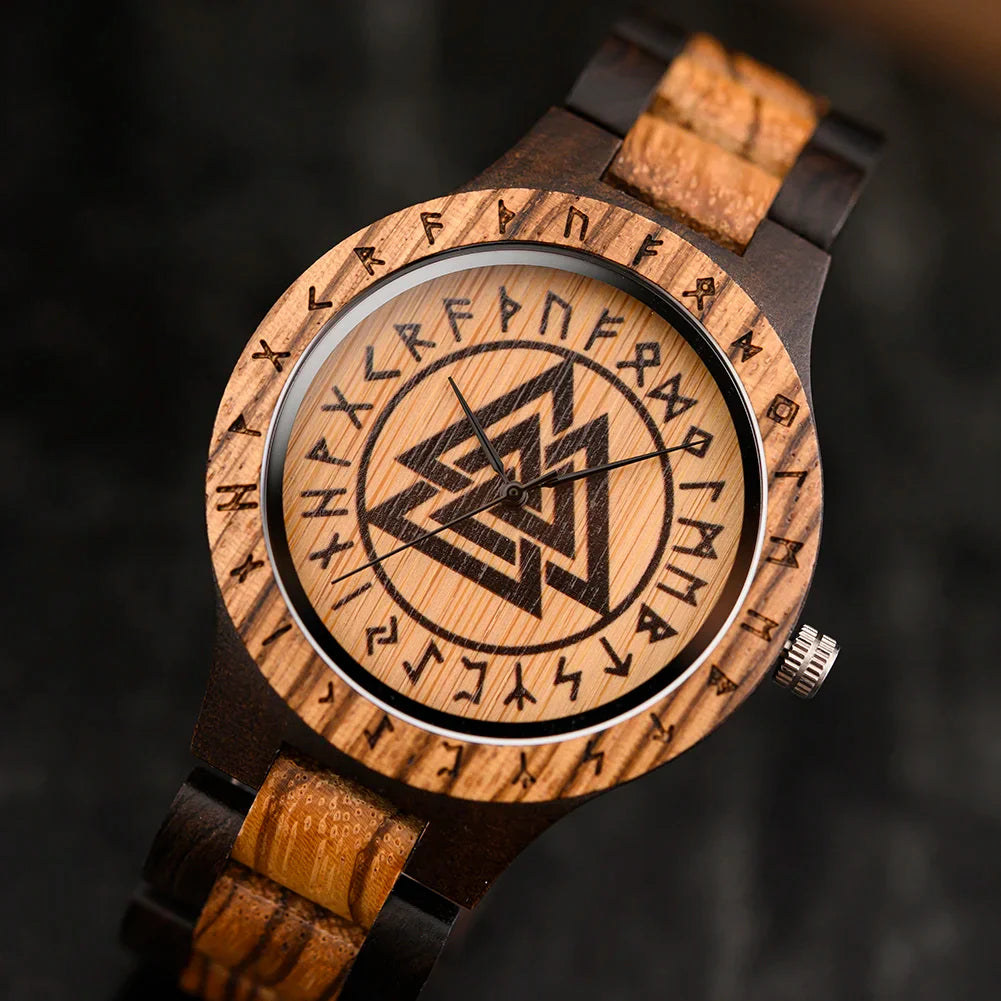 Viking Men's Watch Wooden Wristwatch