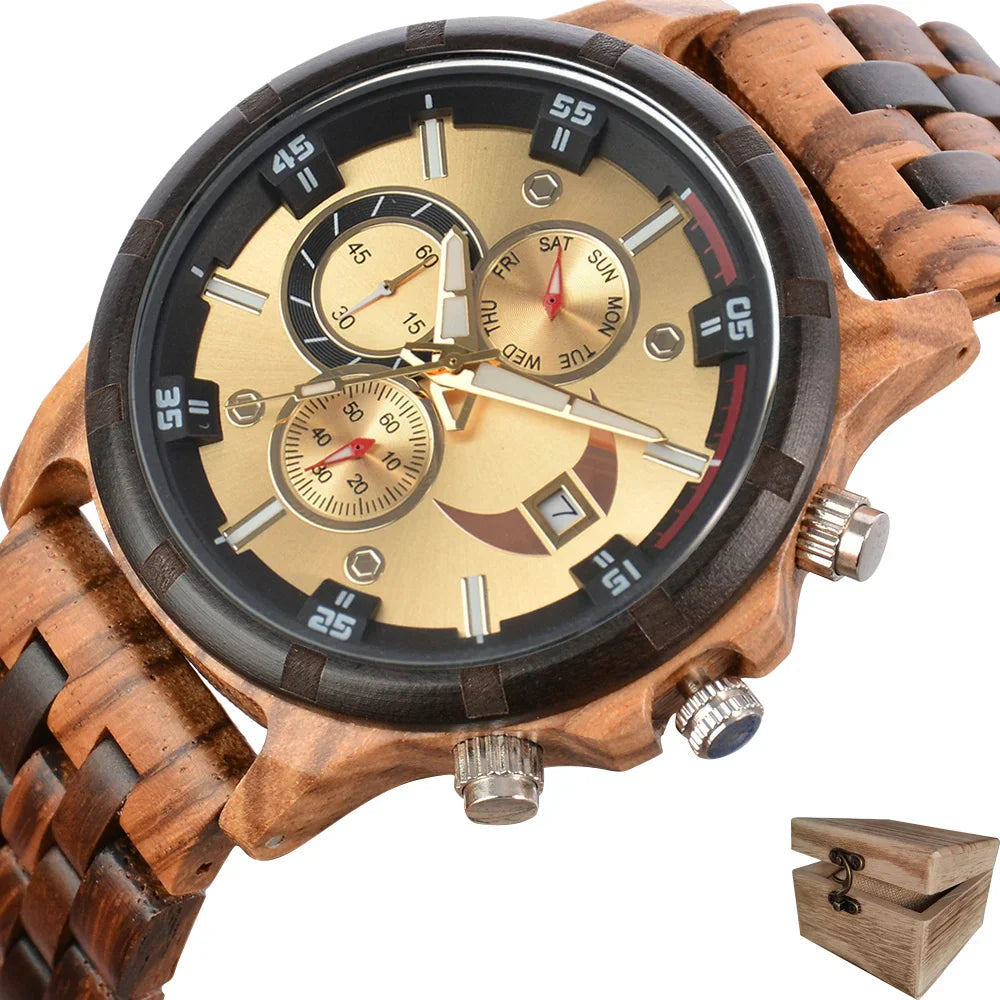 Wooden Luxury Sports Fashion Quartz Wooden Viking Watch