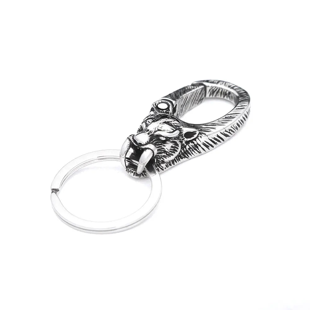 Vikings Dragon Head Key Chain Stainless Steel Nordic