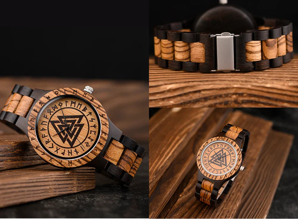 Viking Men's Watch Wooden Wristwatch