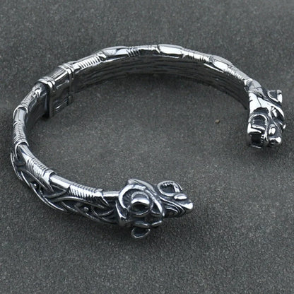 Nordic Viking Norse Wolf head Bracelet