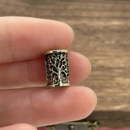 Tree Of Life Norse Runes Metal Bead Viking Jewelry