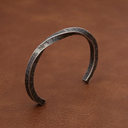 Stainless Steel Viking Rune Twist Cuff Bangles