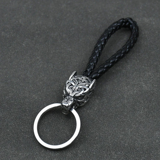 kings Wolf Head Stainless Steel Keyring