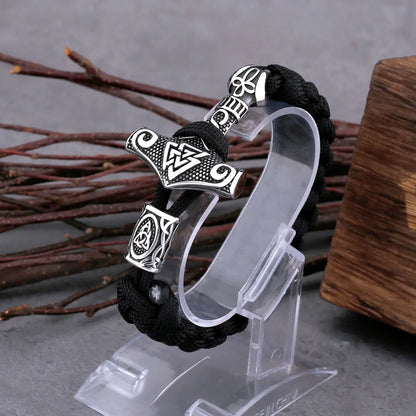 Odin Rune Thor's Hammer Viking Bracelet