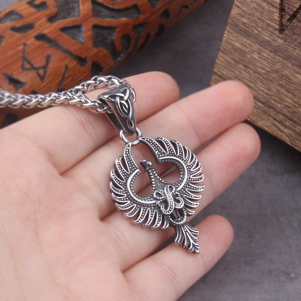 Simple Animal Phoenix Amulet Viking Necklace