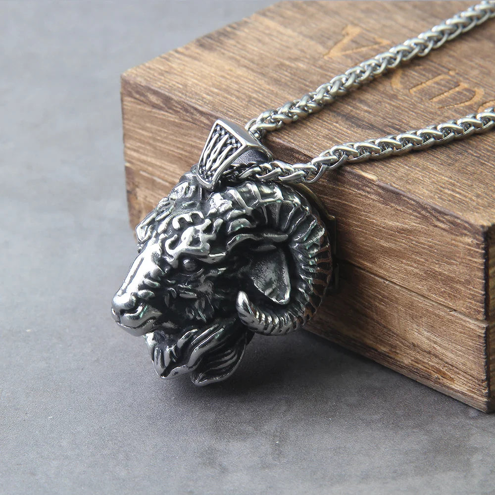 Satan Goat Head Viking Necklace