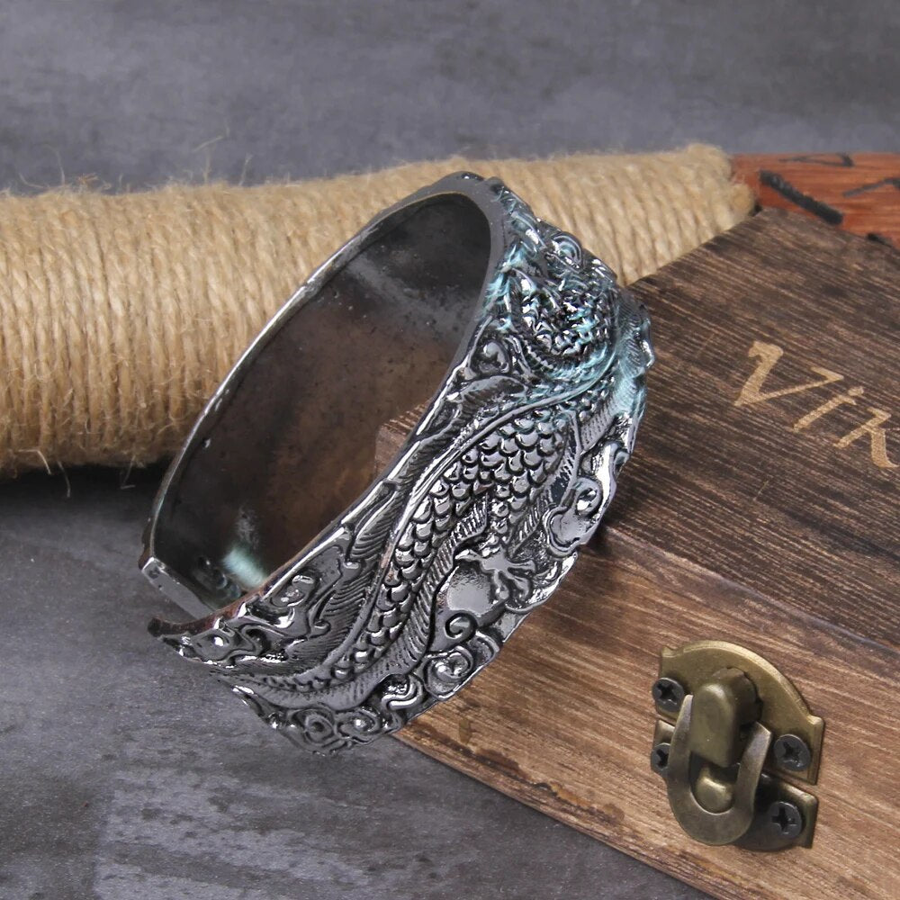 Alloy Metal Dragon Viking Bangle