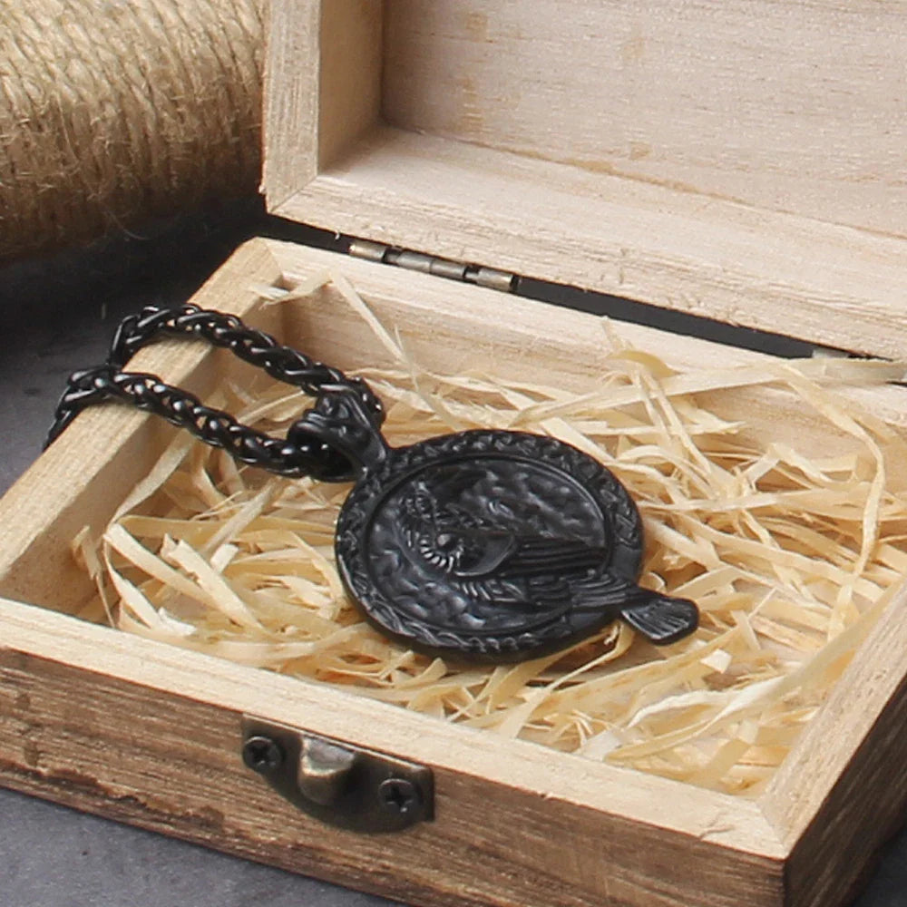 Simple Compact and Exquisite Crow Raven Eagle Viking Necklace