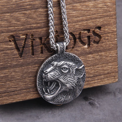 Norse Talisman Round Pendant Viking Necklace