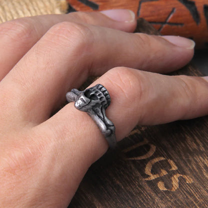 Calvarium Skull Ring Gothic Biker Viking Ring