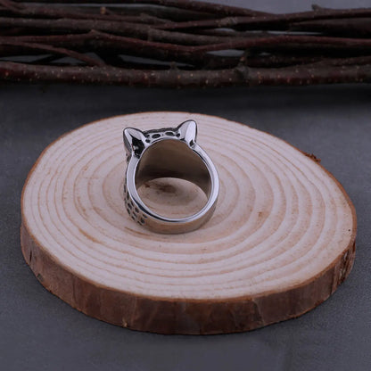 Men's Stainless Steel Retro Leopard Viking Ring