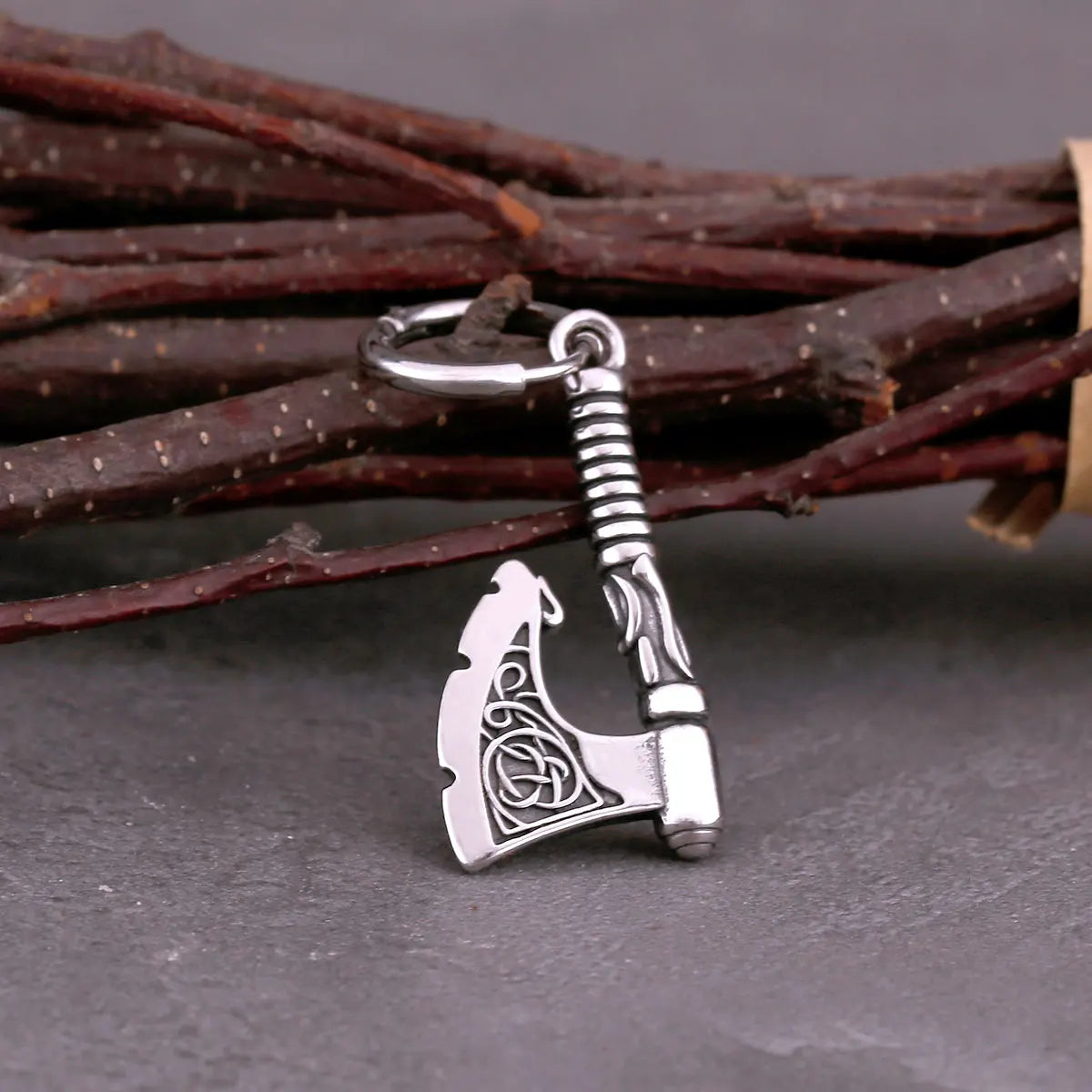 Viking Axe Drop Earrings Stainless Steel