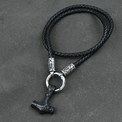 Norse Vikings Thor's Hammer Mjolnir Necklace Stainless Steel