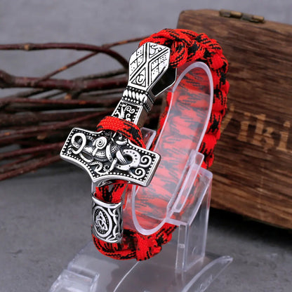 Classic Nordic Thor's Hammer Paracord Viking Bracelet